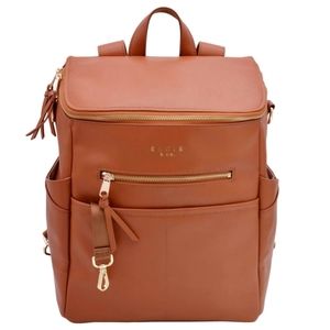 Elkie&Co vegan leather backpack/diaper bag in Saddle